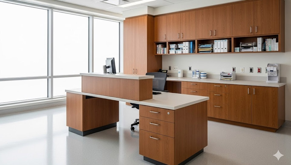 Modern Hospital Nurse Station Design and Soundproof Windows